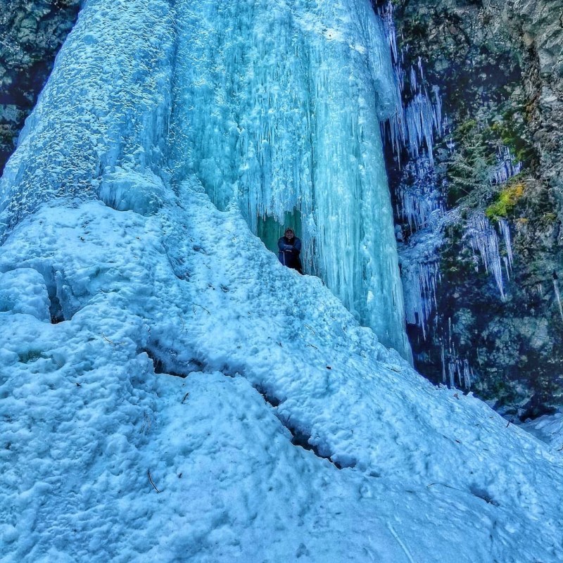 a close up of a snow covered slope