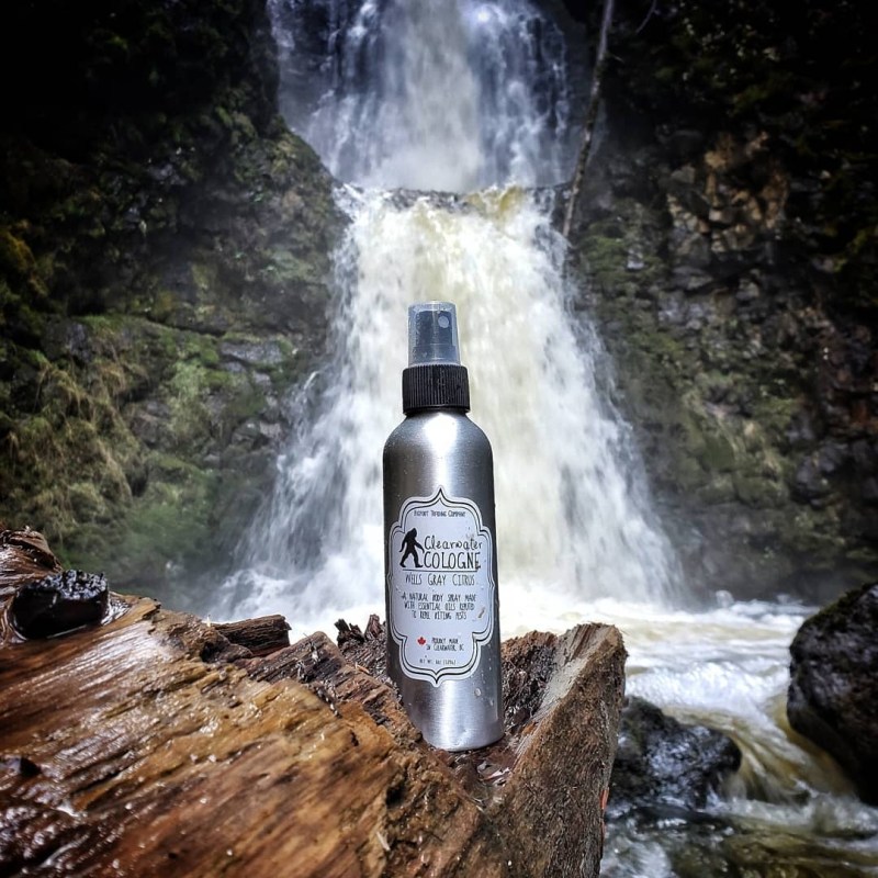 a large waterfall over some water