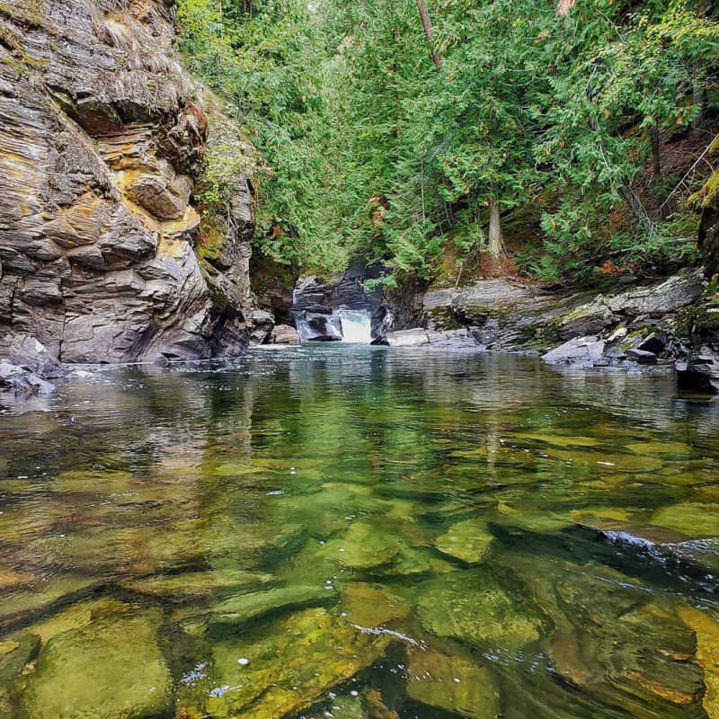 a river running through a body of water