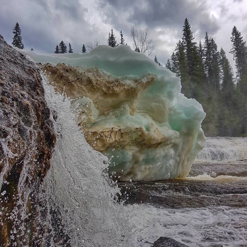 a close up of a waterfall