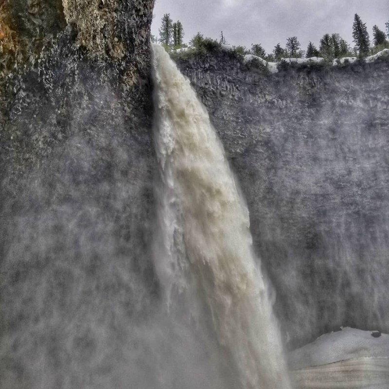 a large waterfall