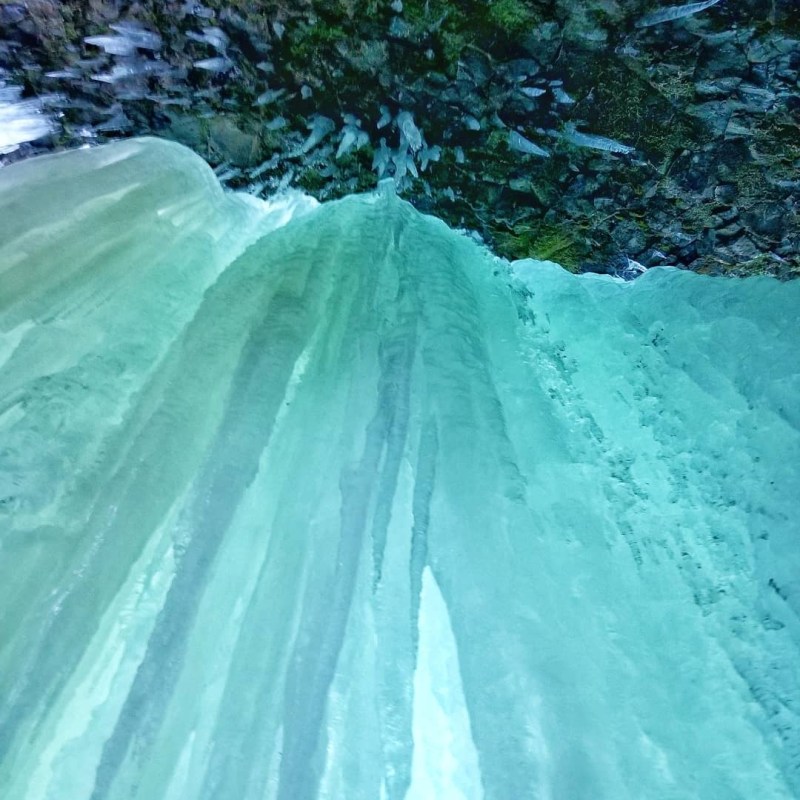 a close up of a snow covered mountain